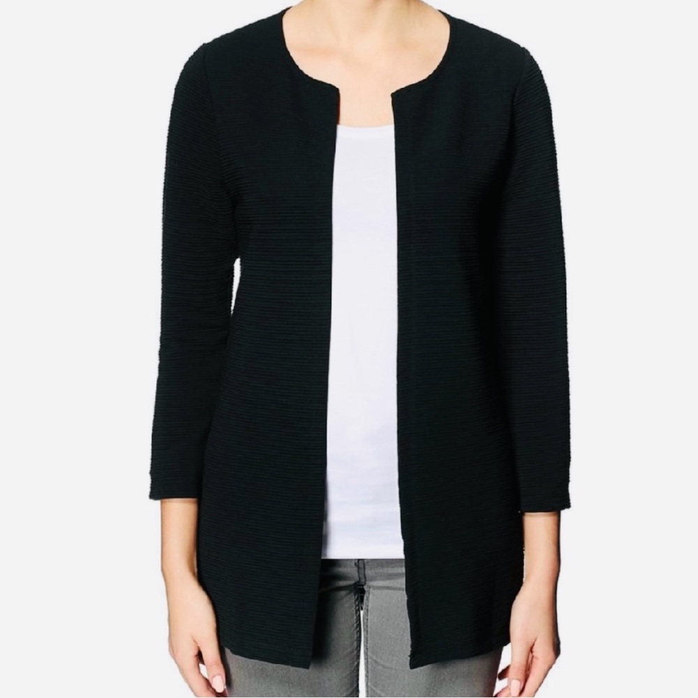 NWT Ava Paige Perforated Open Front Clasp Cardigan